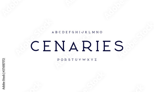 Thin minimalist font. Slab serif alphabet, creative letters.