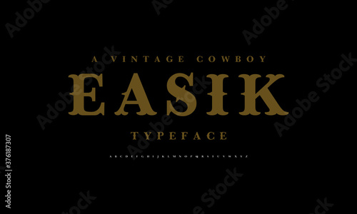 Vintage font set cowboy western style. Vector fonts design.