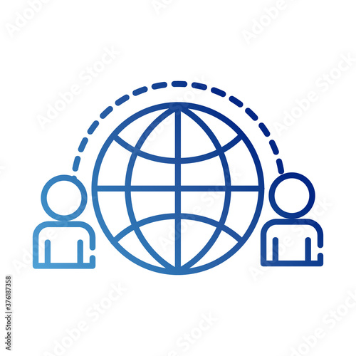 teamworkers with sphere browser coworking gradient style icon