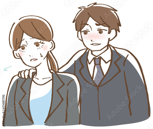 セクハラ　男女　イラスト