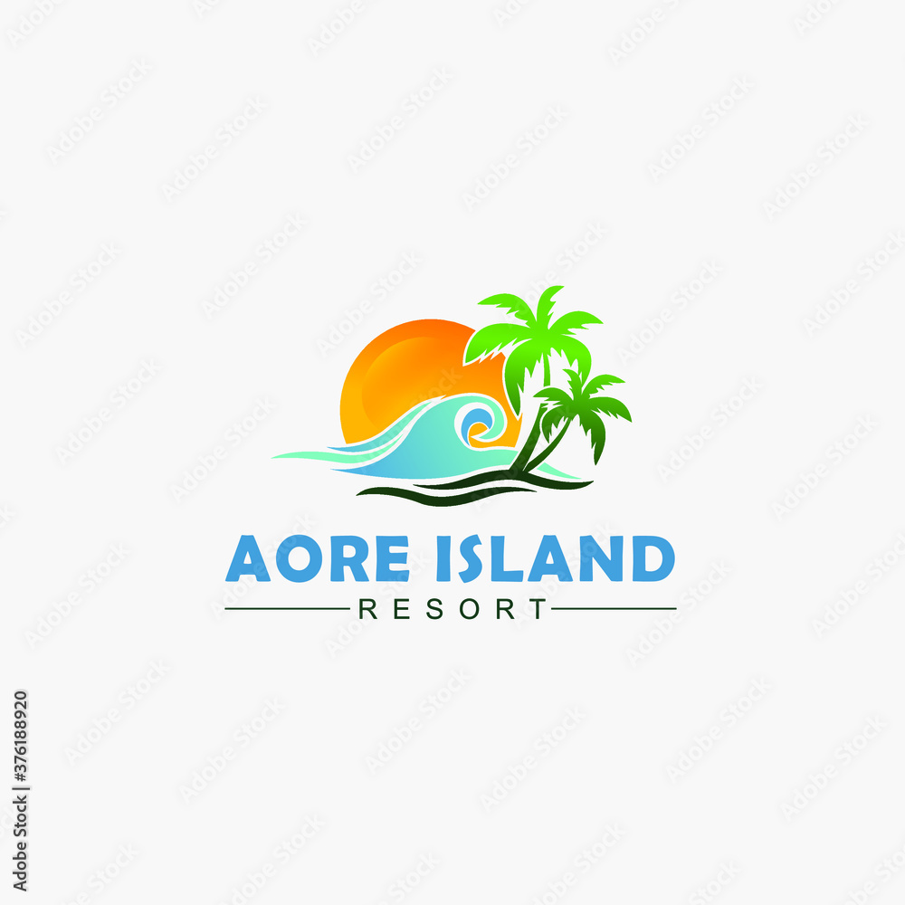 Beach and Island Logo Design
