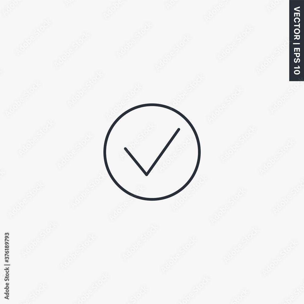 Check mark, choice, linear style sign for mobile concept and web design Check mark, choice, linear style sign for mobile concept and web design