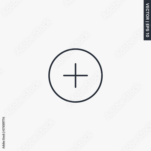 Add, plus, linear style sign for mobile concept and web design