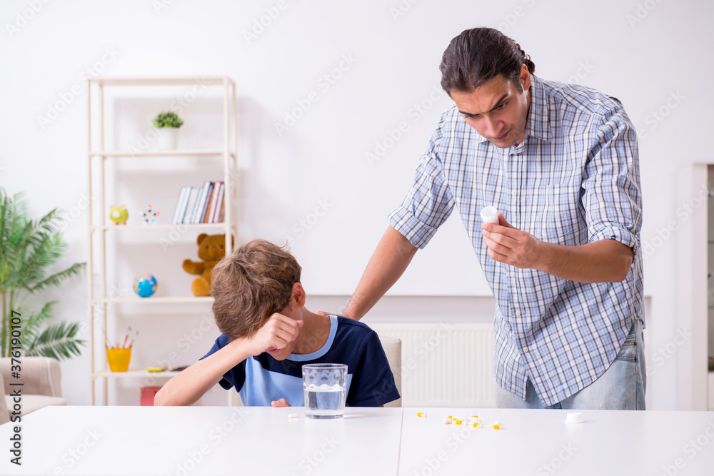 Father and teenage son having the conflict Father and teenage son having the conflict