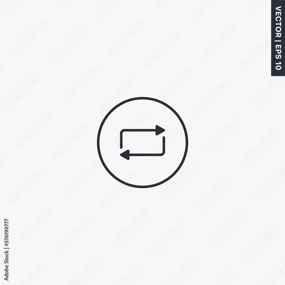 Repeat, refresh, linear style sign for mobile concept and web design Repeat, refresh, linear style sign for mobile concept and web design