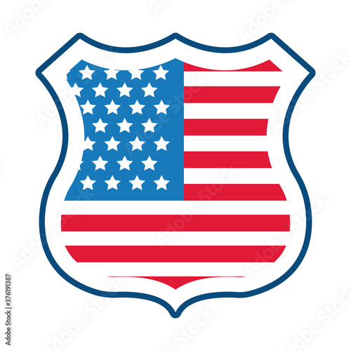 usa elections flag in shield guard flat style