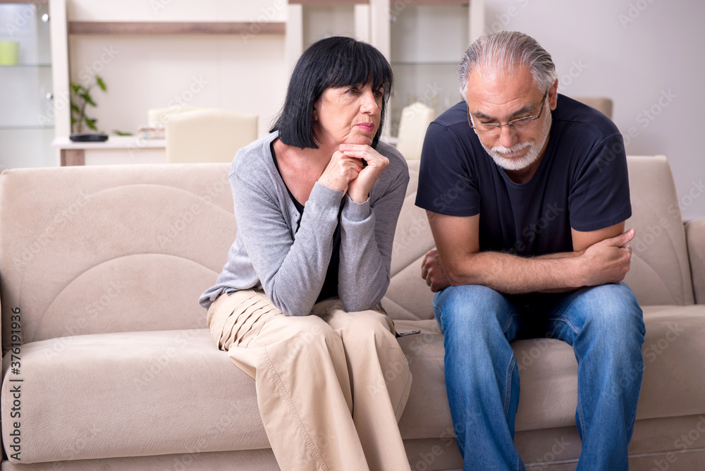 Old couple having argument at home Old couple having argument at home