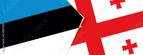 Estonia and Georgia flags, two vector flags.