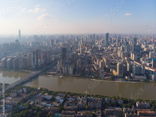 Fototapeta Naklejka Na Ścianę i Meble -  Summer city skyline scenery of Wuhan, Hubei, China