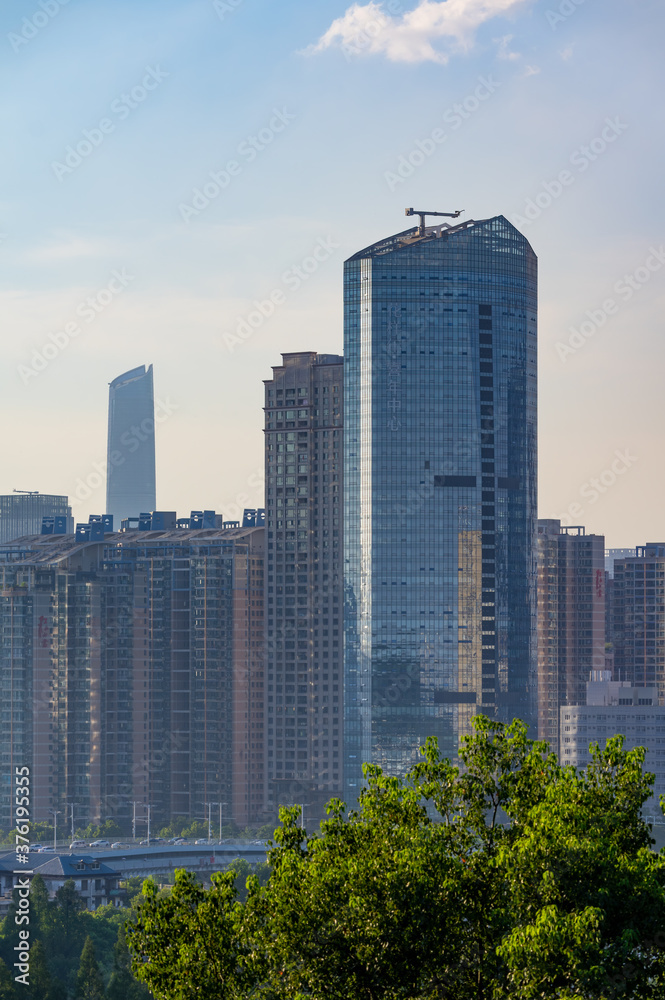 Summer city skyline scenery of Wuhan, Hubei, China