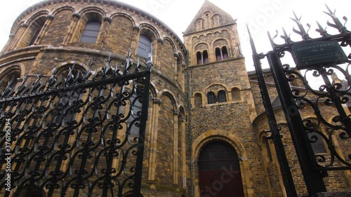 'Basiliek van Onze Lieve Vrouwe' church on cloudy day in Maastricht, the Netherlands photo