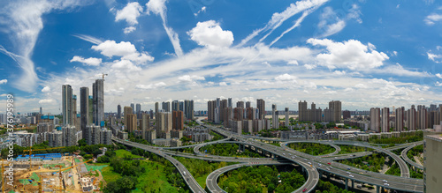 Summer city skyline scenery of Wuhan, Hubei, China photo