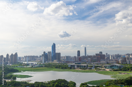 Summer city skyline scenery of Wuhan  Hubei  China