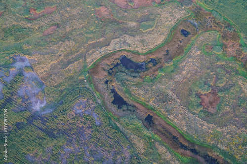 Top view of the river and meadow, similar to the map.