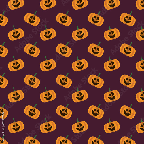 happy halloween card with pumpkins pattern