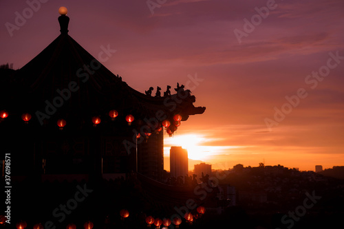 Chinese Temple at Golden Hour
