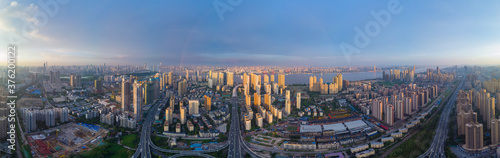 Summer city skyline scenery of Wuhan  Hubei  China