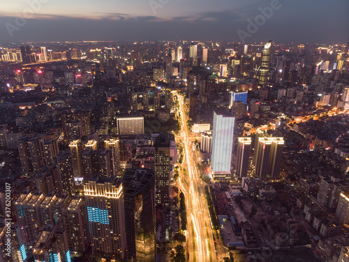 Summer city skyline scenery of Wuhan, Hubei, China