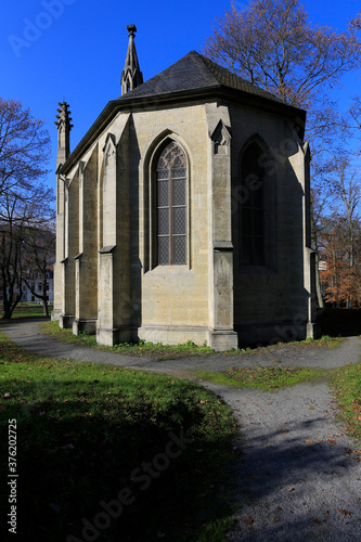 Englischer Park und Herzogskrypta-Kapelle in Meiningen, Meiningen, Thueringen, Deutschland, Europa © Klaus Nowottnick