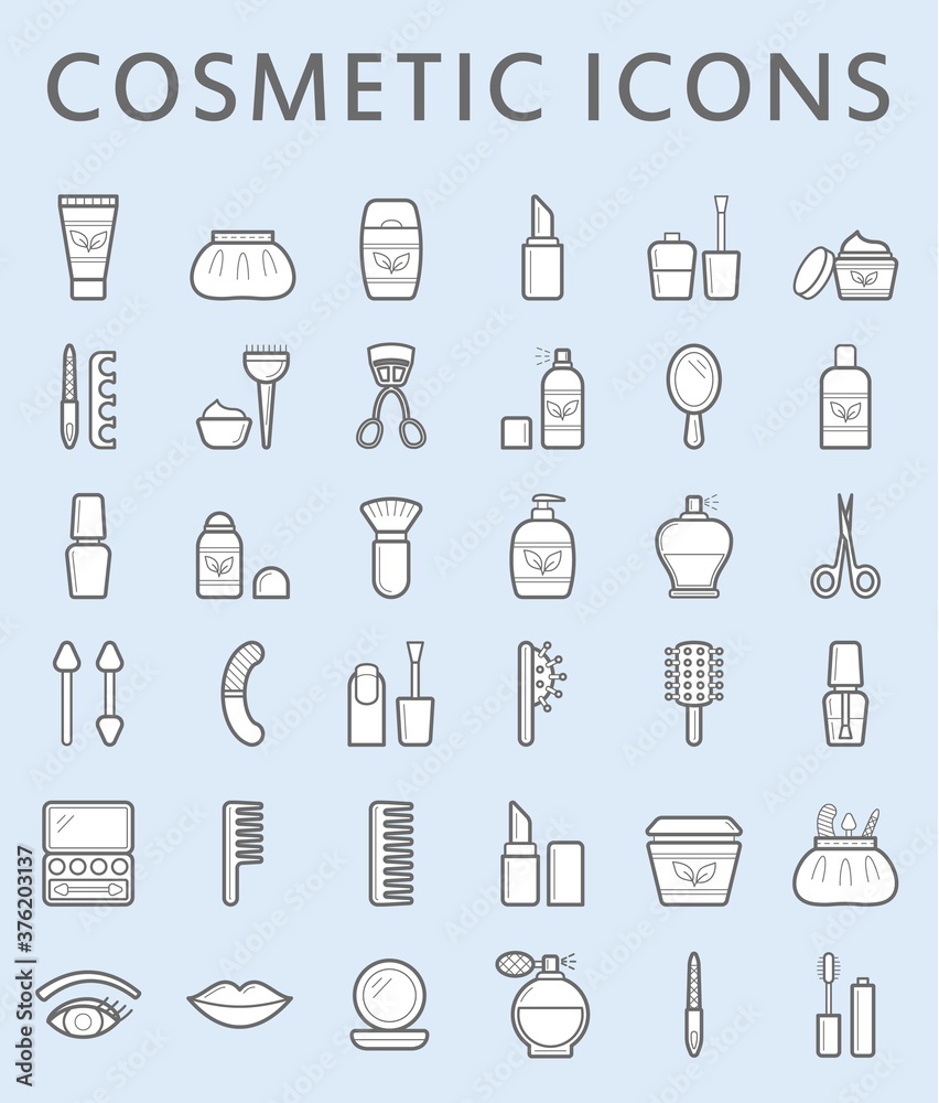 Outline cosmetic icons with fill Outline cosmetic icons with fill