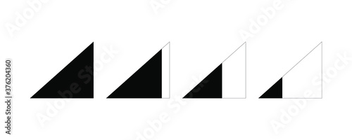 Signal strenth or network strength indicator flat style trendy vector illustration. Low to high signal strength icon set.Signal strength level icon set for your web site design, logo, app, UI.