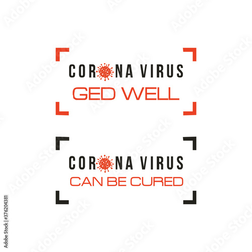logo corona virus / covid 19, let's eradicate with bias the sound is safe