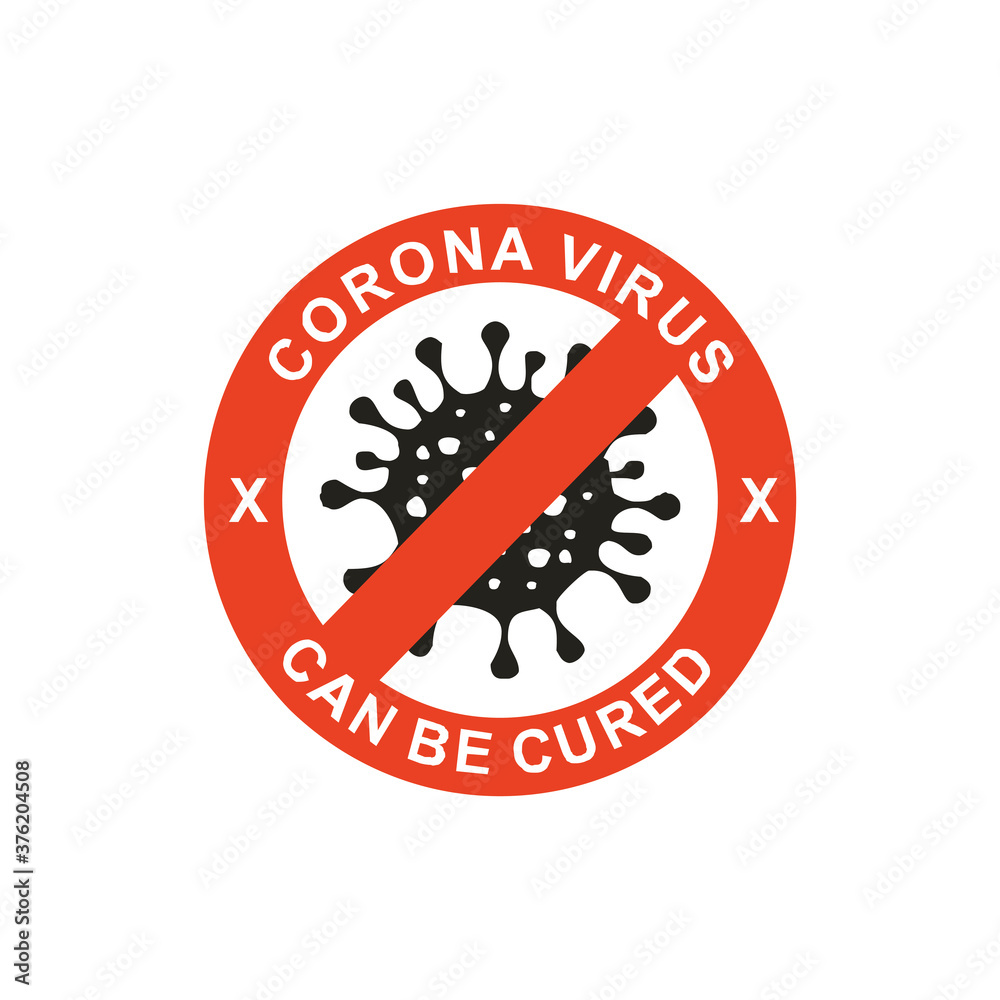 logo corona virus / covid 19, let's eradicate with bias the sound is safe logo corona virus / covid 19, let's eradicate with bias the sound is safe