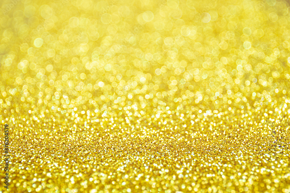 Abstract blur shiny gold, Defocused glitter texture background with copy space.