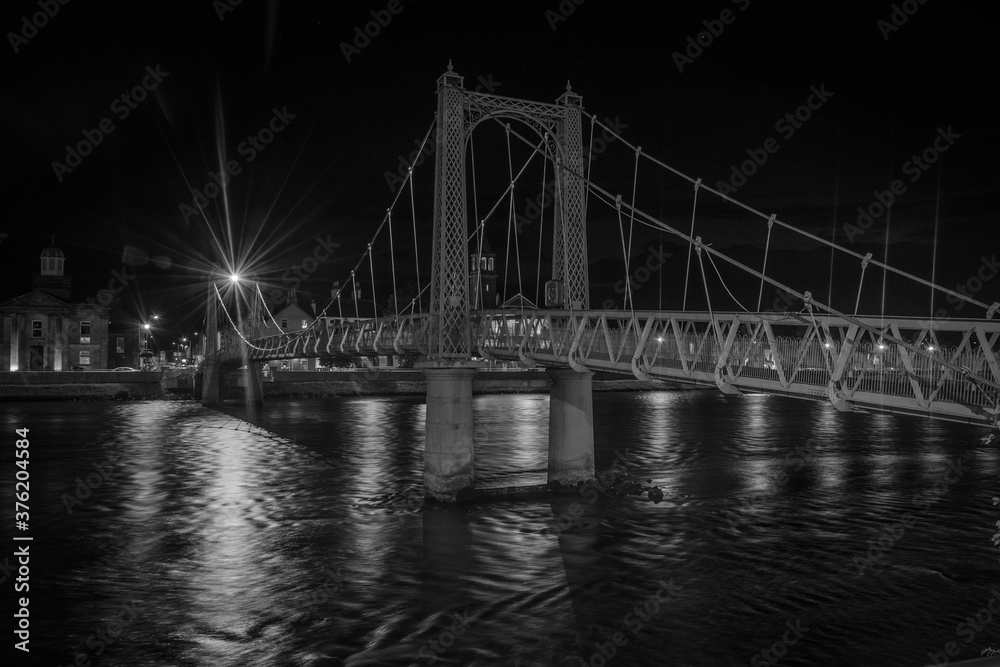 Bridge crossing the river Ness in the city of Inverness, Scotland, United Kingdom