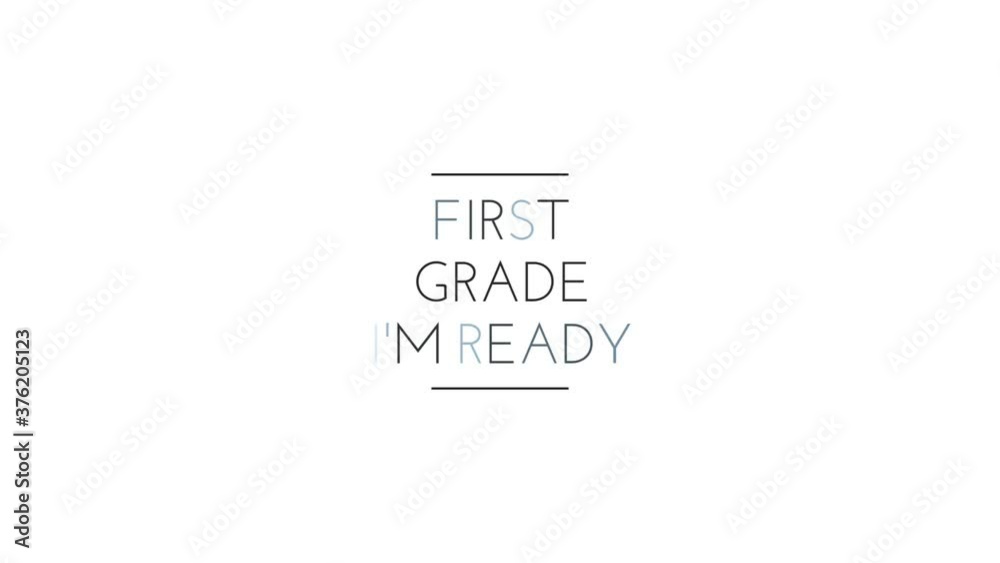 First Grade I am ready with text effect isolated white background ...