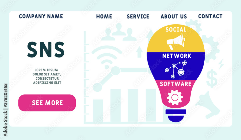 Vetor de Vector website design template . social networking service ...