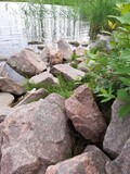 Stone granite near the reservoir