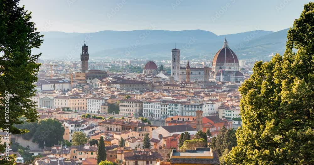 Beautiful view of Florence - Italy - timelapse video Beautiful view of Florence - Italy - timelapse video