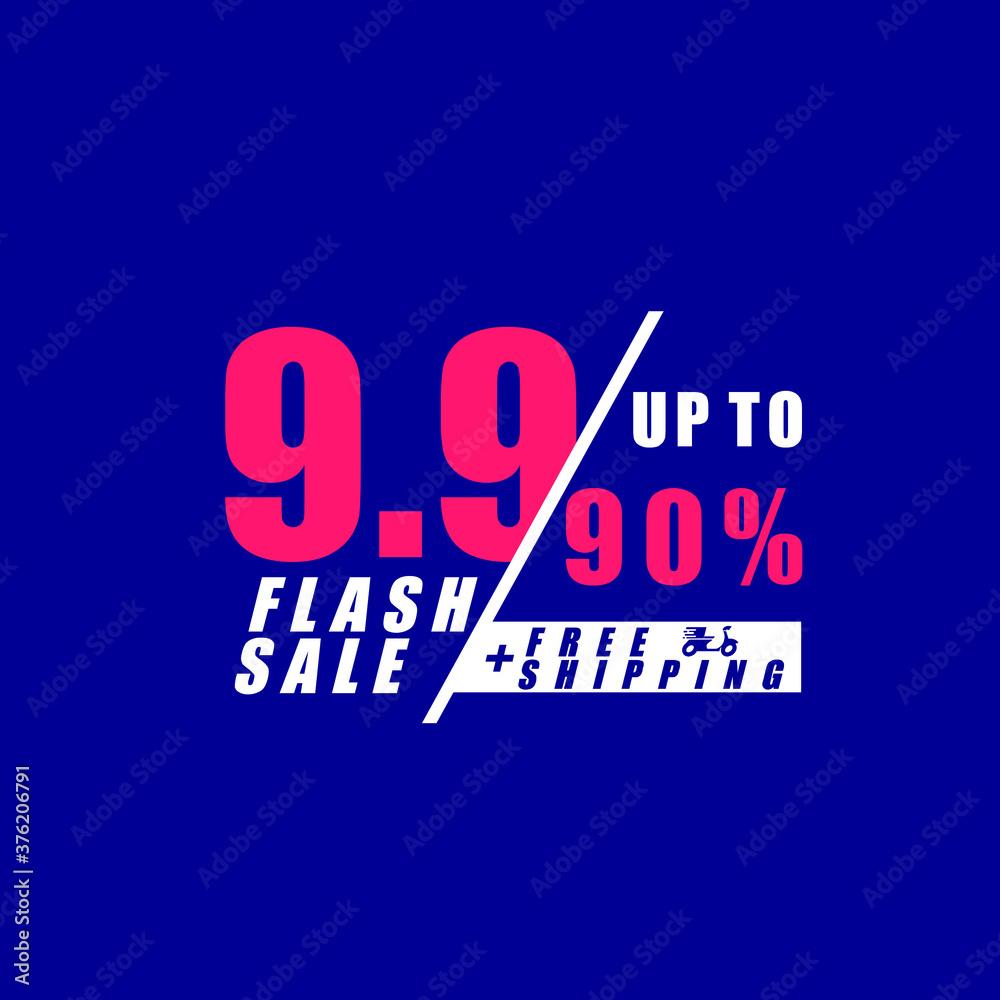 9 September flash sale up to 90% off and free shipping with motorcycle icon vector illustration isolated on dark background good for promotion or marketing element on your website