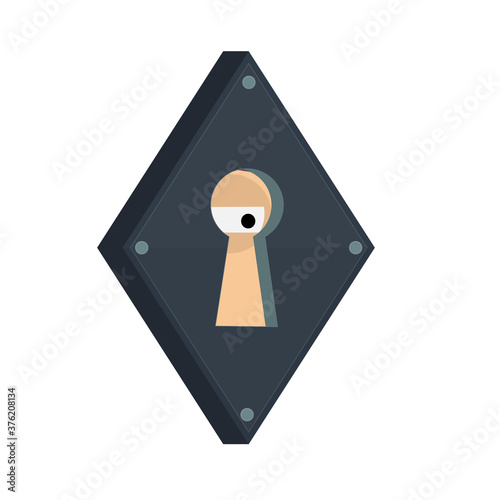 Look through the keyhole. Privacy, vector illustration