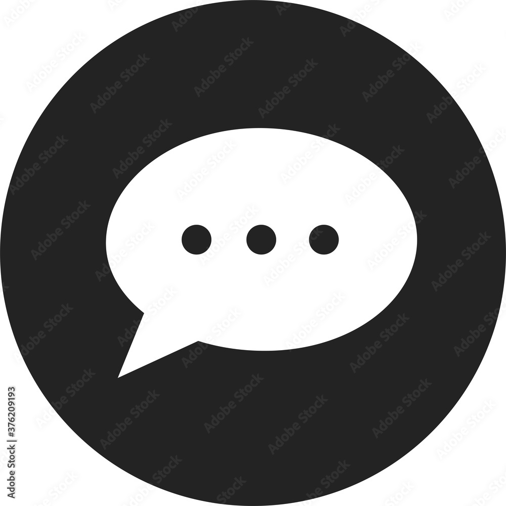 Fototapeta premium Chatting or messaging bubbles with dots flat icon apps and websites
