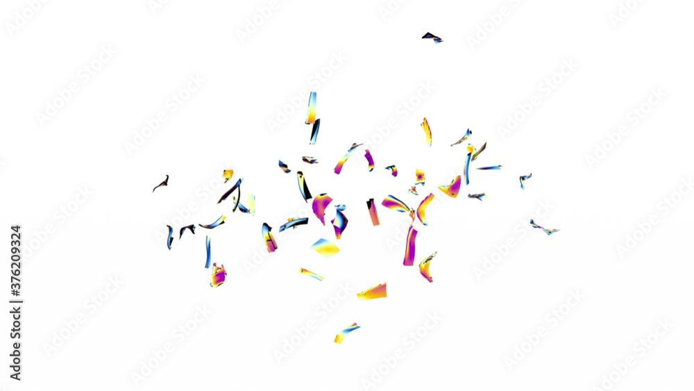 Sheets of holographic foil are whipped by the wind. Sheets of holographic foil are whipped by the wind.