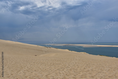 Dune du PIlat in Frankreich unter Wolken