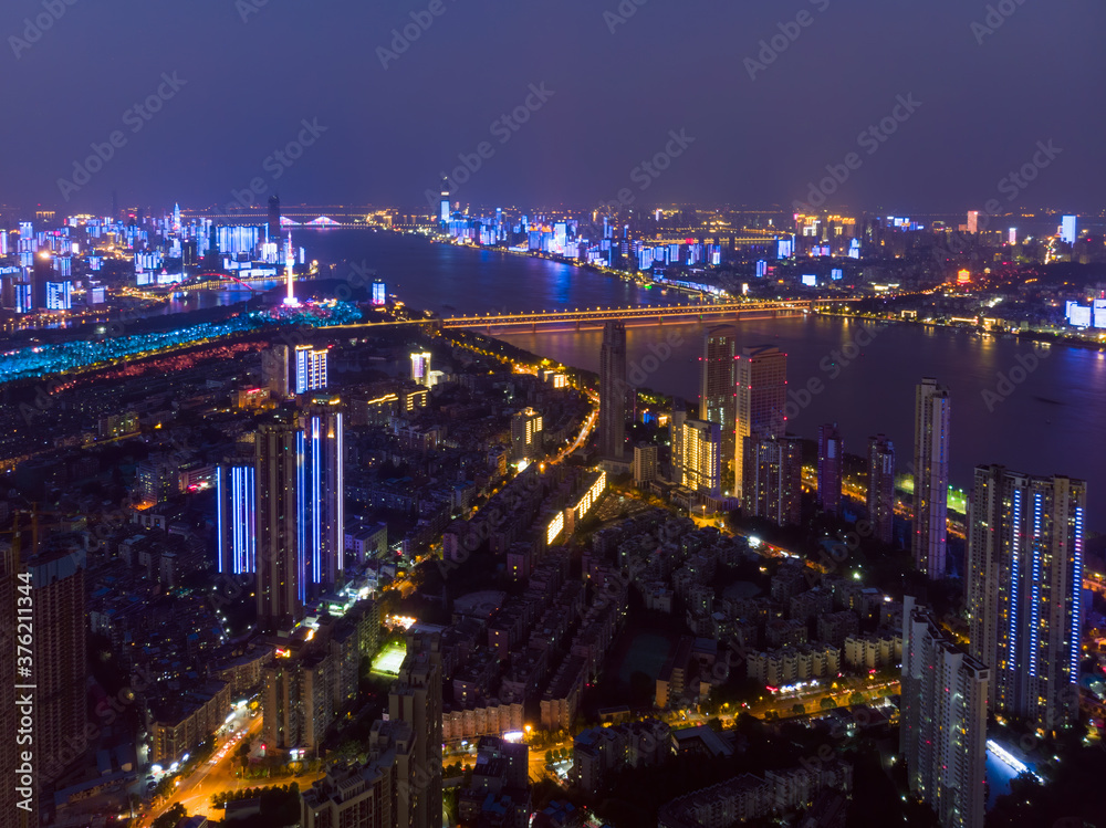 Summer city skyline scenery of Wuhan, Hubei, China
