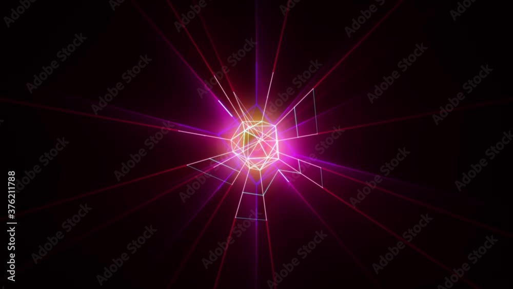Colorful pulsating 3D geometric shapes, background loop Colorful pulsating 3D geometric shapes, background loop