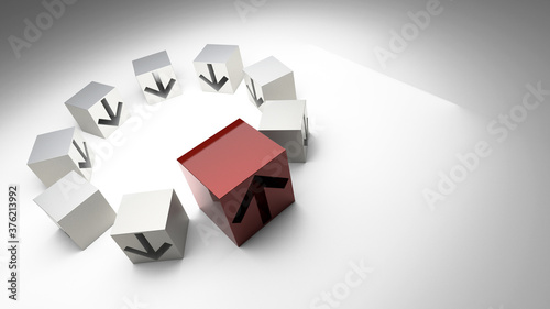 Business conceptual cubes  success and leadership theme  original 3d rendering