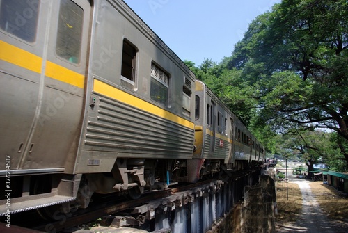 Train on the River Kway bridge