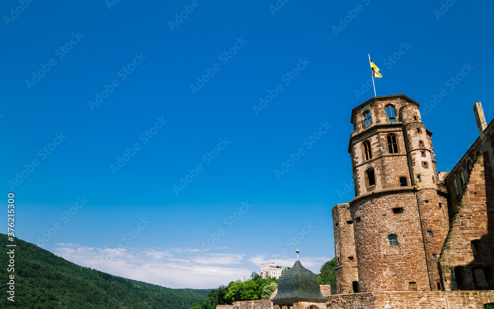 Heidelberg castle with blue sky in Germany