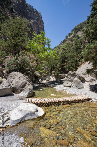 Bild auf Leinwand Trekking in Samaria Gorge on the island of Crete, Greece.