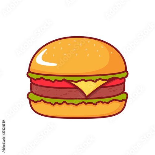 Burger isolated icon on white background.