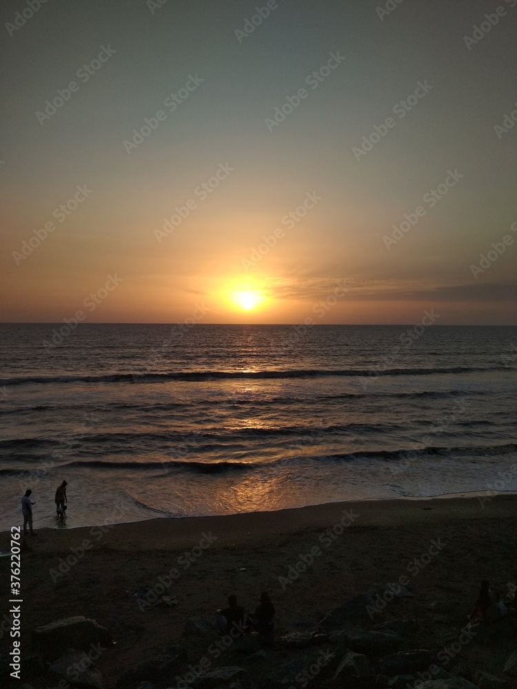 sunset on the beach