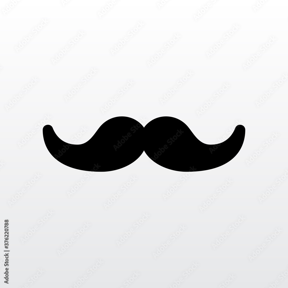 Moustache icon isolated style vector illustration. Black moustache Masculine, male, fathers fashion style element on white Background. Moustache icon isolated style vector illustration. Black moustache Masculine, male, fathers fashion style element on white Background.