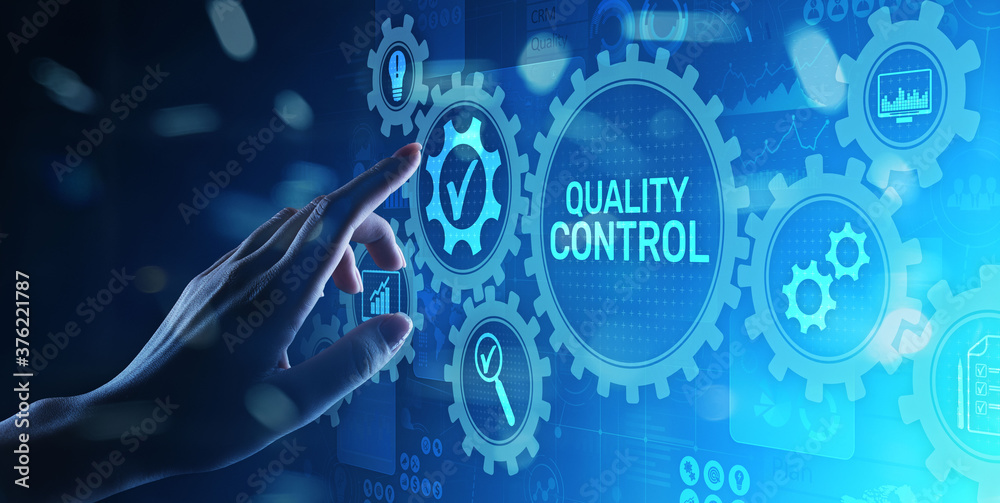 Quality control assurance standards business technology concept.