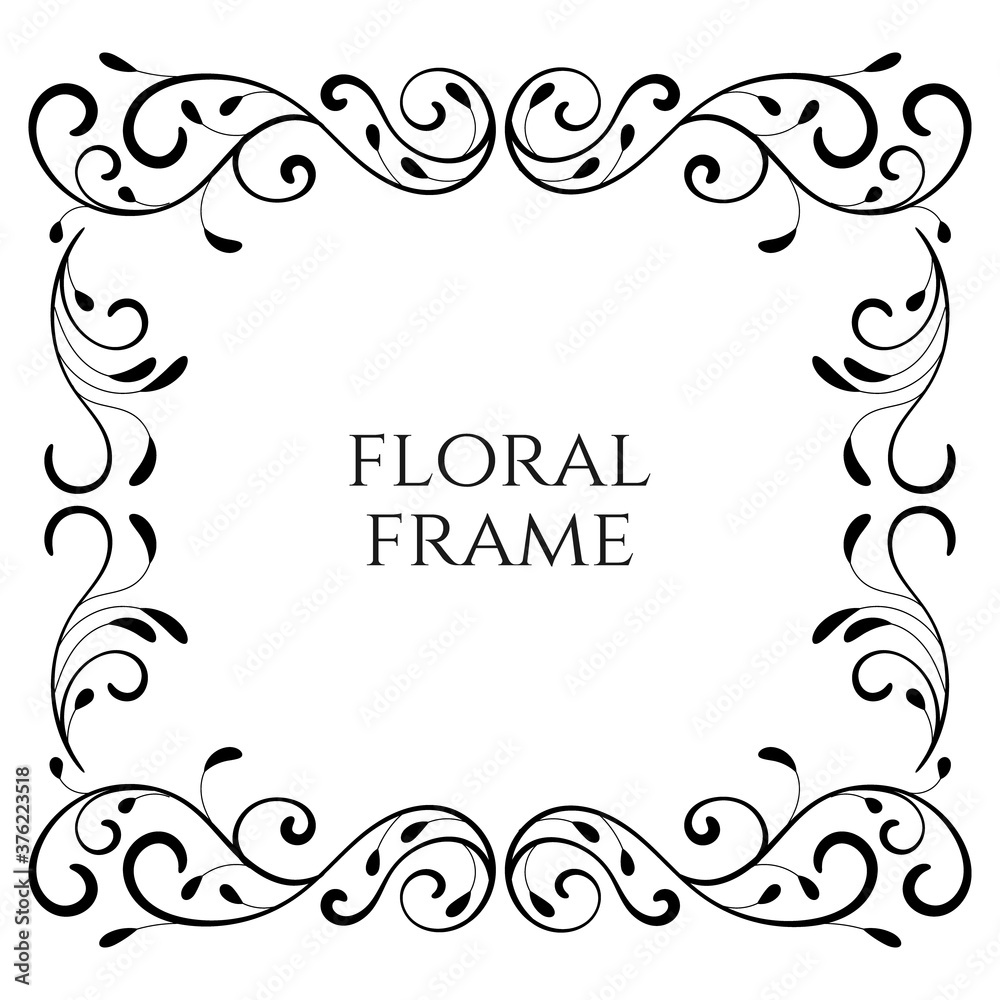 Elegant floral frame design beautiful
