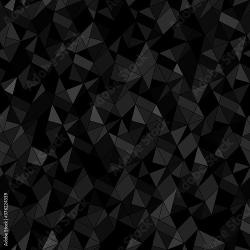 Seamless geometric black background, Abstract texture triangle graphic pattern